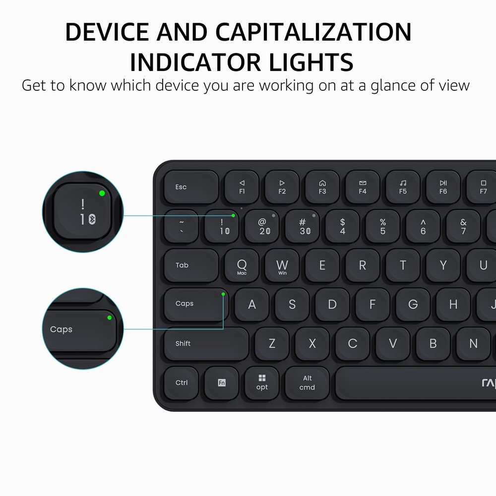 9010M Multi-Device Keyboard, Mouse Combo, 2.4GHz, Bluetooth, 4 Devices, Silent
