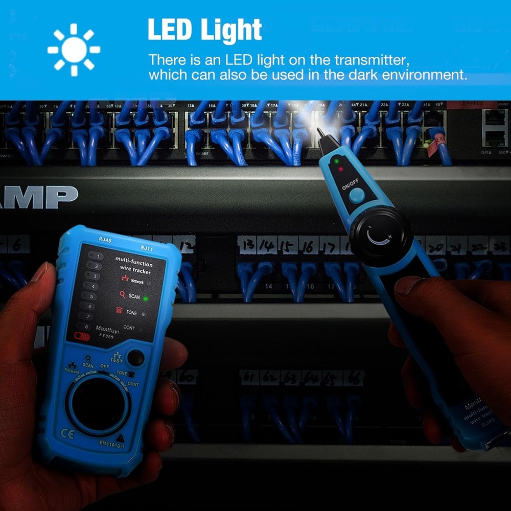 Network Cable Tester, Line Finder with Probe Tone, Wire Tracker Blue