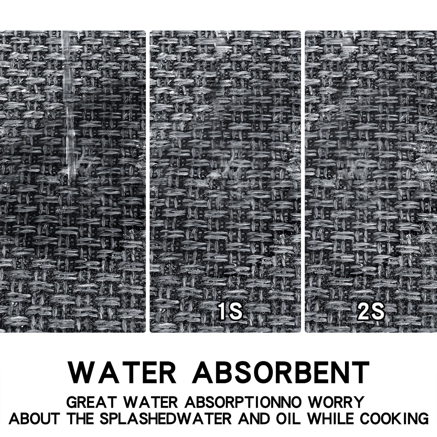 SUMLANS Kitchen Mat Set of 2 PCS, 17.3"x47"+17.3"x30" (Set 2), Black