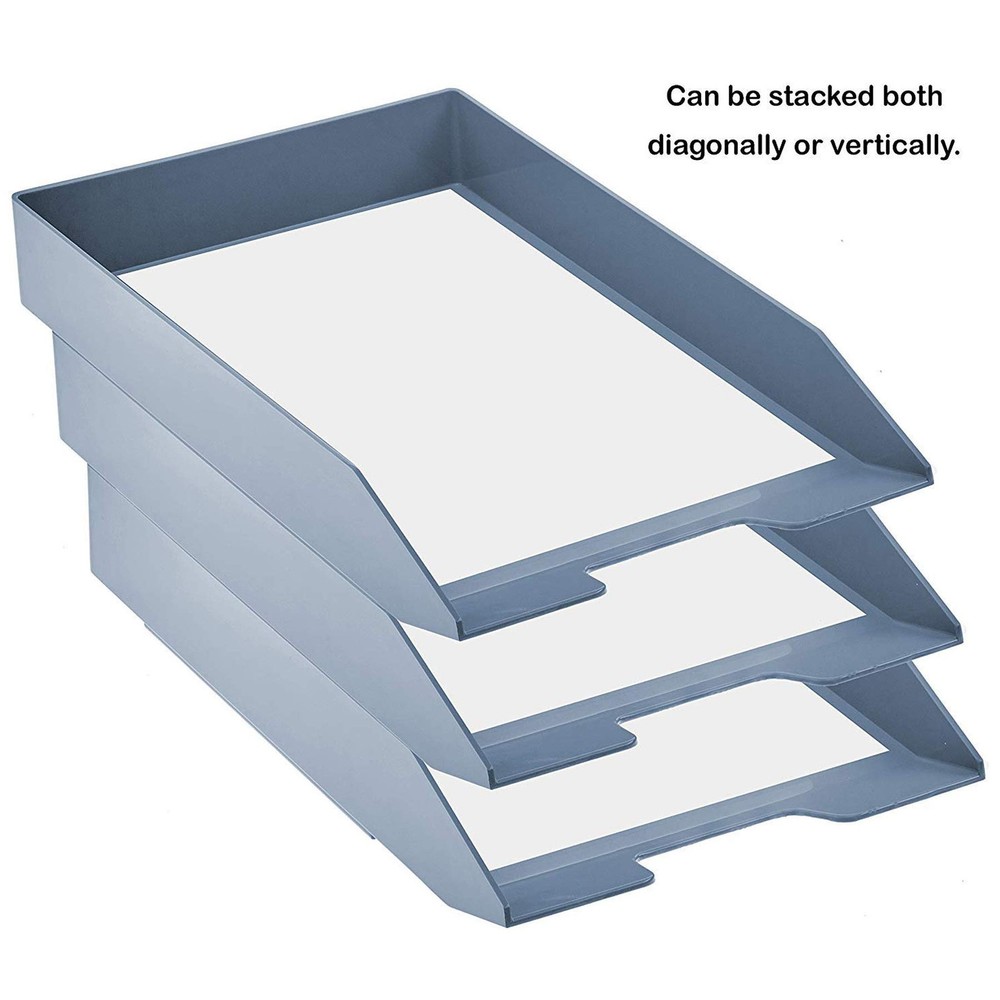 Stackable Letter Tray Front Load, Letter Size, Stacking Document Desk Office ...