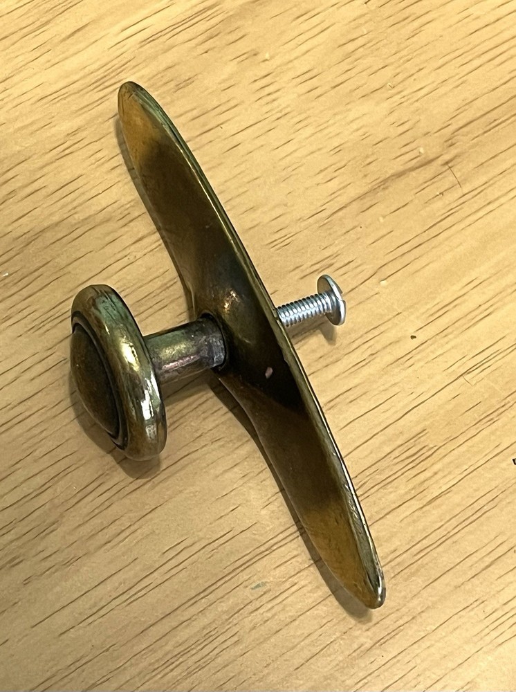 KBC 2 Brass Drawer Knobs Pulls W/ Backs Lot # N19381