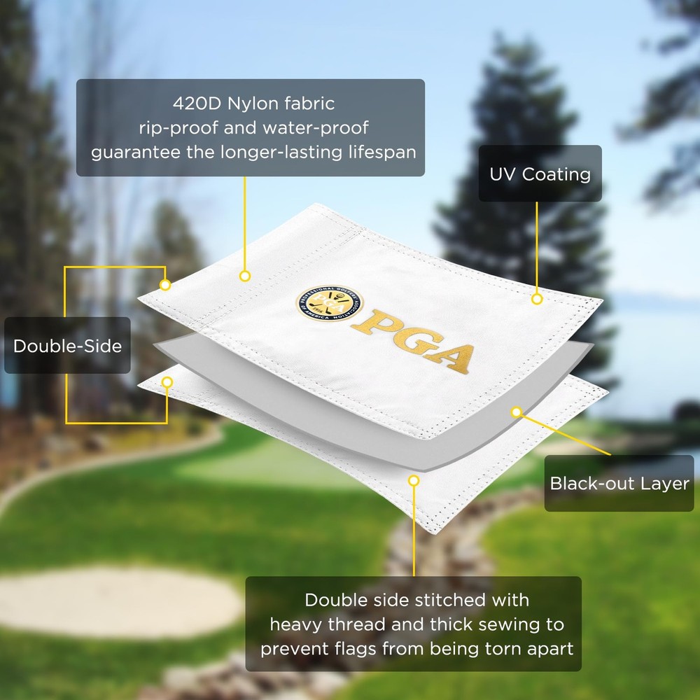 COGOLFING Golf Flag Mini, Double-Sided PGA 8"L x 6"H, mini- 1pack