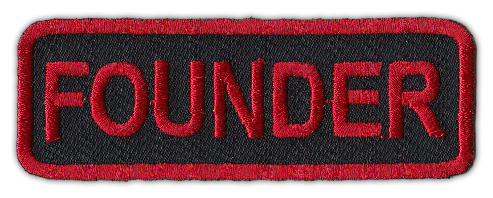 Motorcycle Jacket Embroidered Patch - Founder - Rank, Position - Red/Black