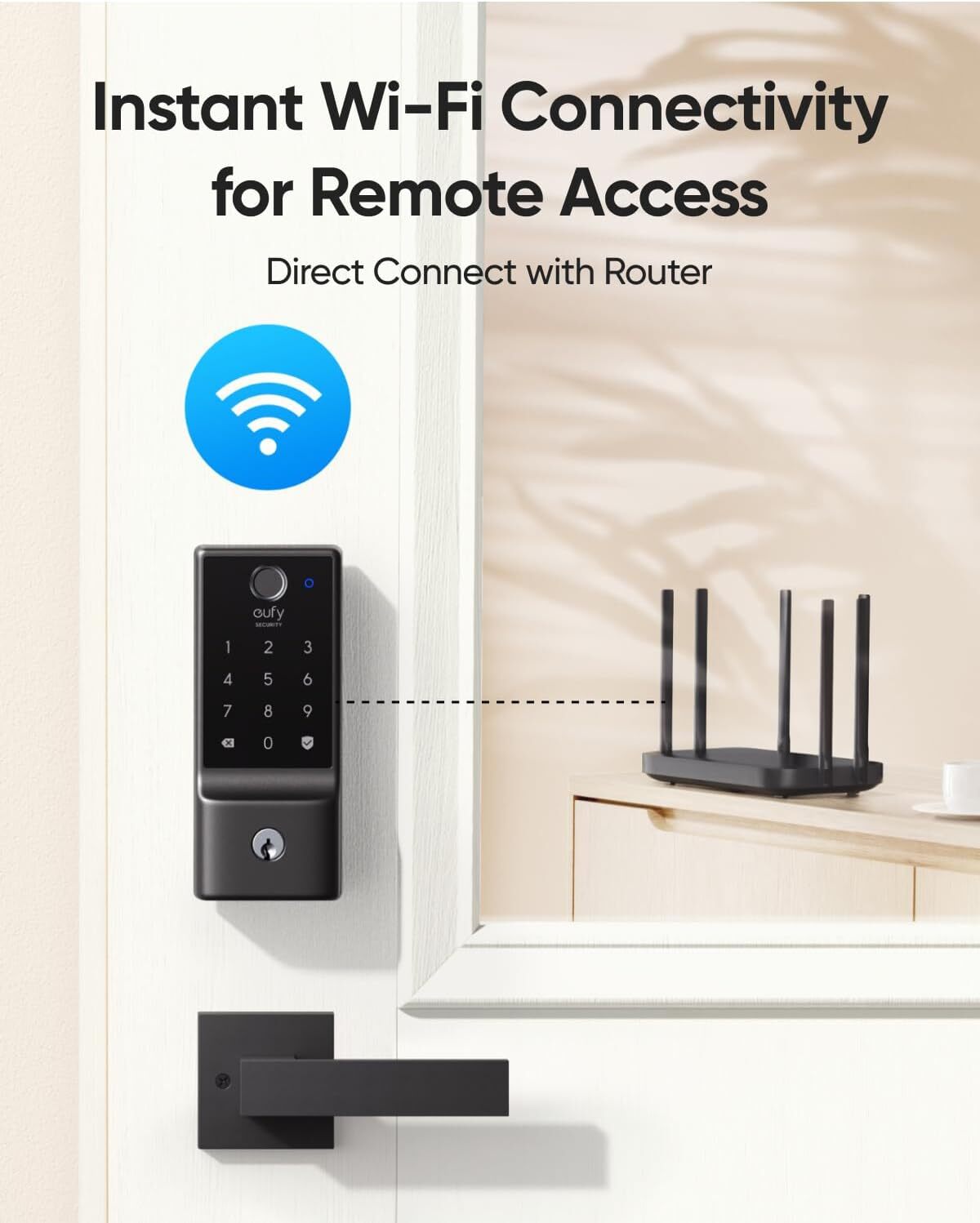 eufy Smart Lock C220 with Door Lever Wi-Fi Fingerprint Keyless Entry Door Lock