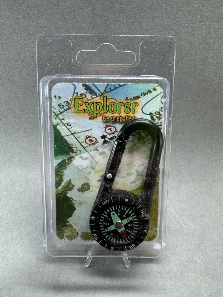 Explorer Compass With Integrated Carabiner Black Composition Casing And Face