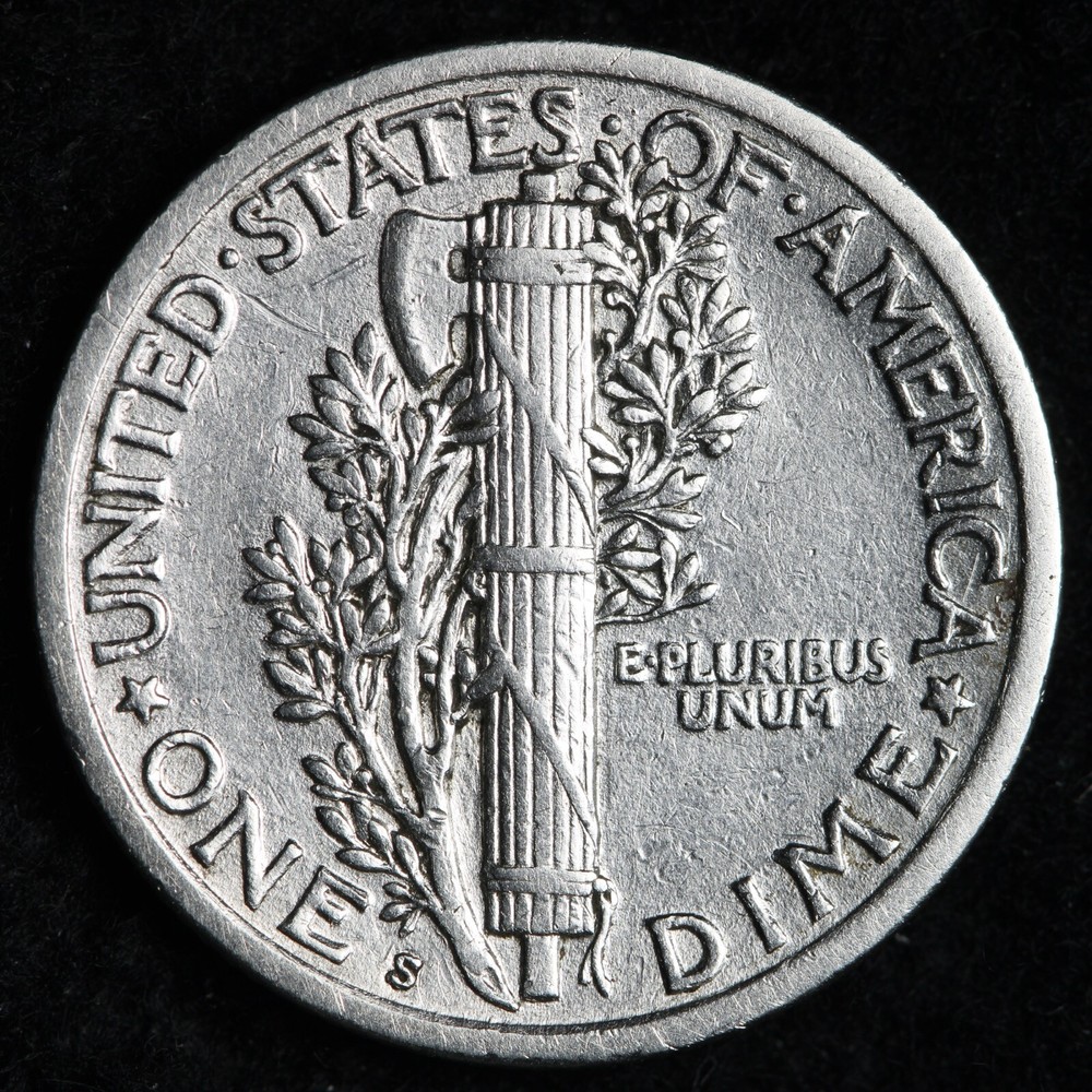 1920-S Mercury Silver Dime AU+ E310 KXN