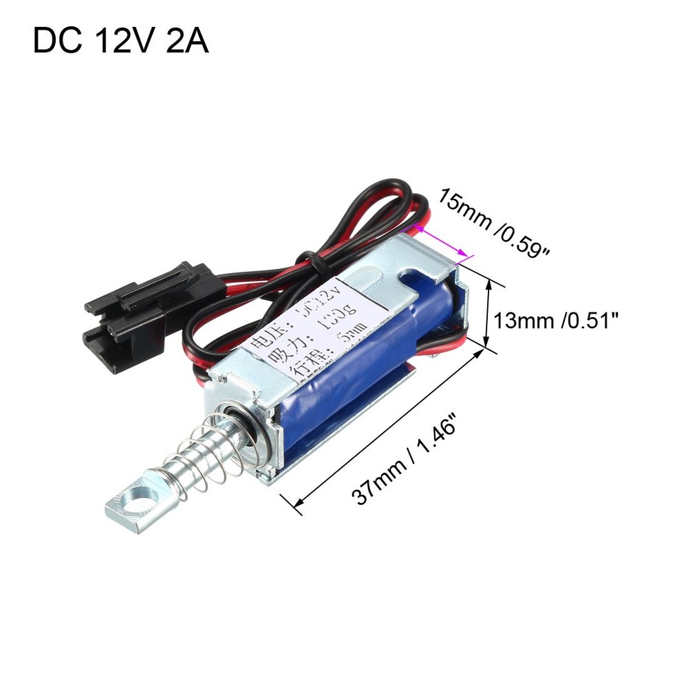 DC 12V 2A 5mm Pull Type fit Electric Lock Electromagnetic Solenoid Lock