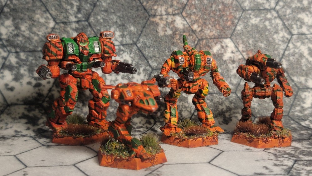 Battletech Savanah Camo Custom Painted Lance
