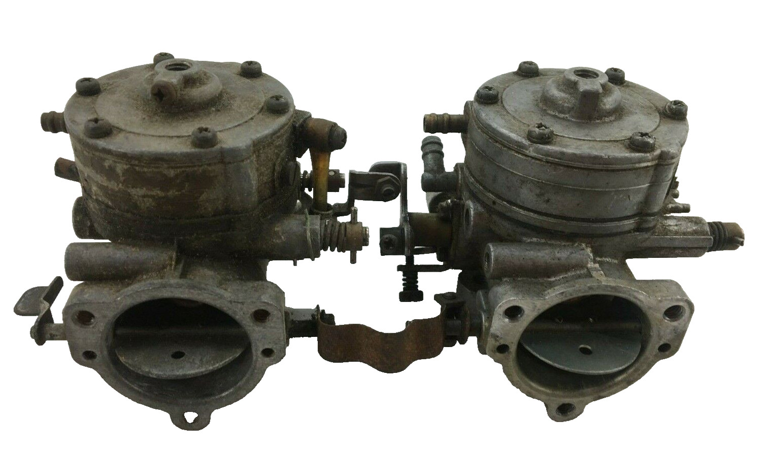 Set Of Snowmobile Keihin Caburetors 828E1 / 846E1 For Parts Or Repair