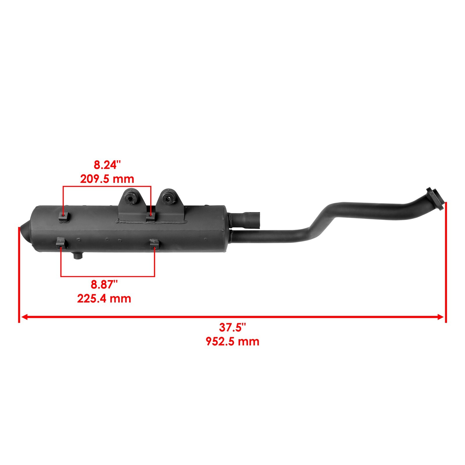 Caltric Exhaust Muffler & Pipe For Kawasaki Brute Force 650 KVF650D 4x4 2005-13