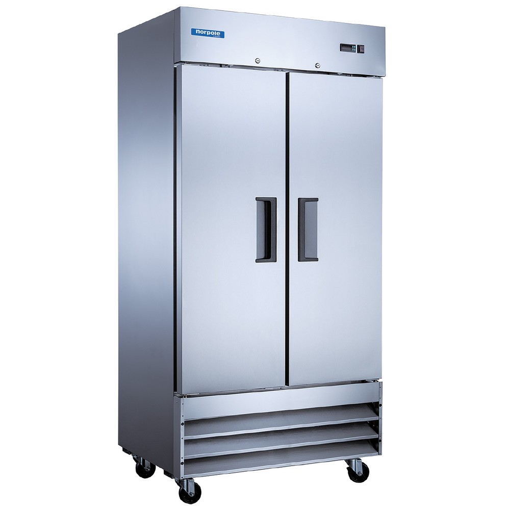 Norpole NE35F 40'' Two Section Solid Door Reach-In Freezer, Bottom Mounted, 2...