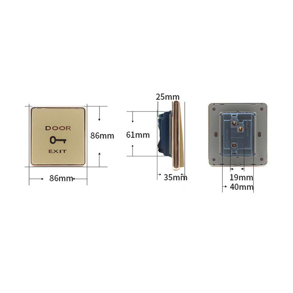 Large Plastic Access Control Switch, Self Resetting Doorbell Button