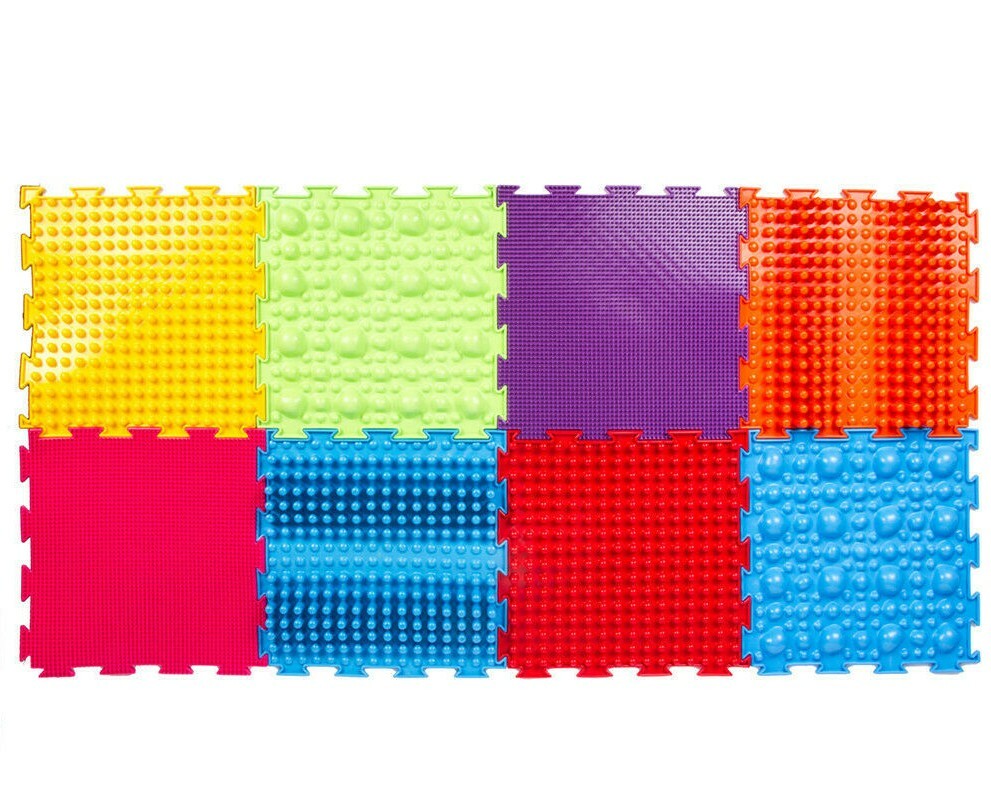 ORTODON Orthopedic Sensory Floor Mats Set of 8 Pads Foot Massage Kids Autism Mat