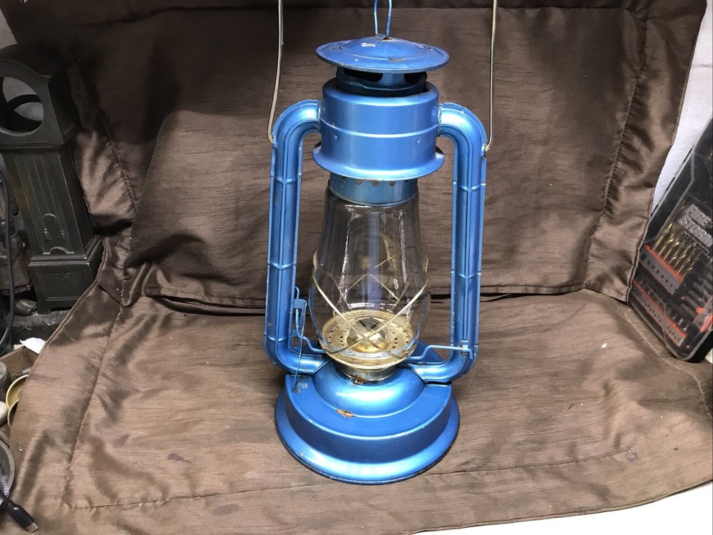 Vintage Original Blue Kerosene Lantern