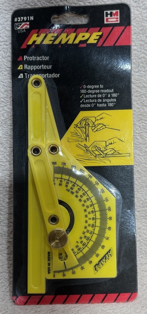 New Hempe Protractor Angle Finder - NIP - New