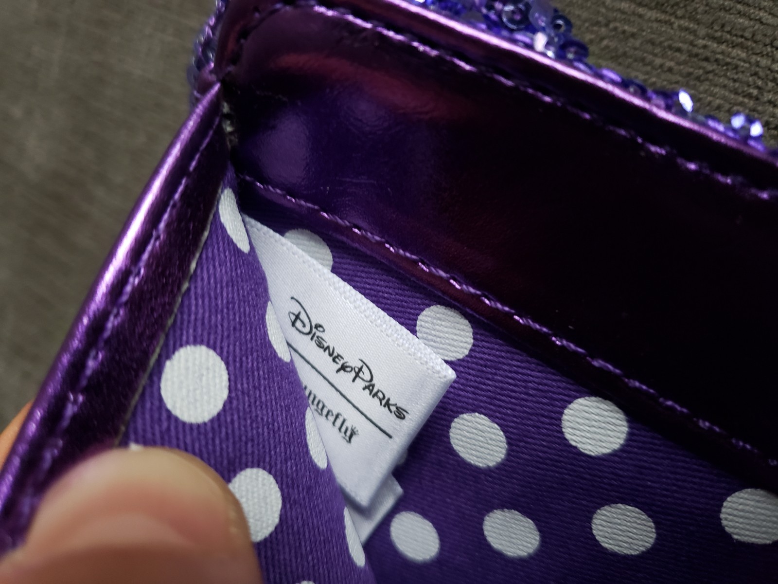 Disney Parks Exclusive Loungefly Minnie Potion Purple Sequined Wallet NWOT