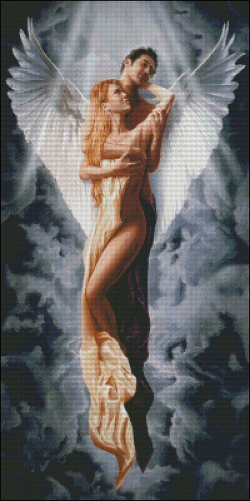 Love Angel-Chart Needlework Embroidery DIY Counted Cross Stitch Pattern