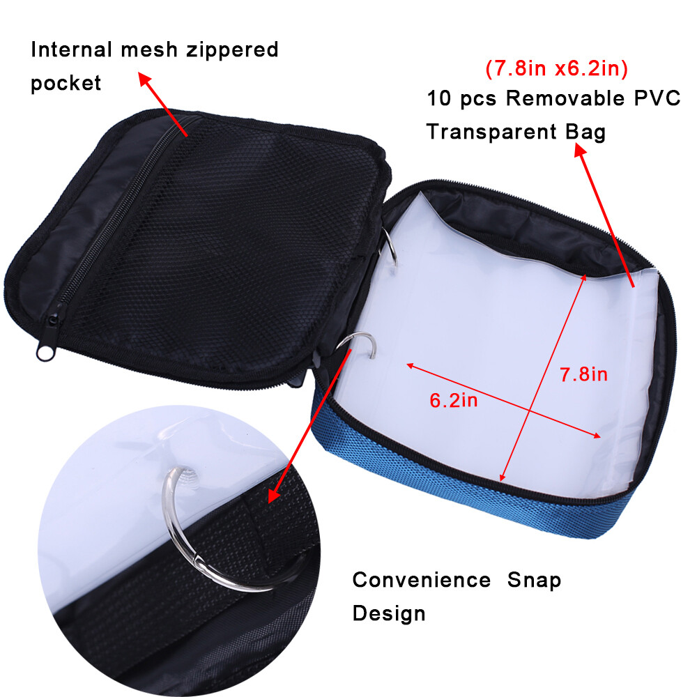 Soft Bait Binder Bag Fishing Lure Storage Wallet Tackle Box for Worms and Jigs