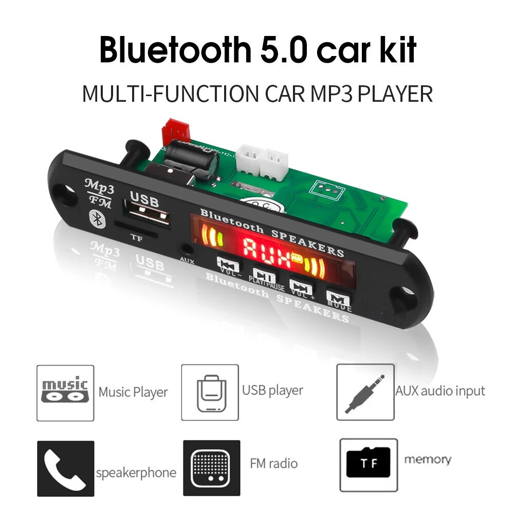 Bluetooth 5.0 2x25W Amplifier MP3 Decoder Board Car Radio Module Music Player