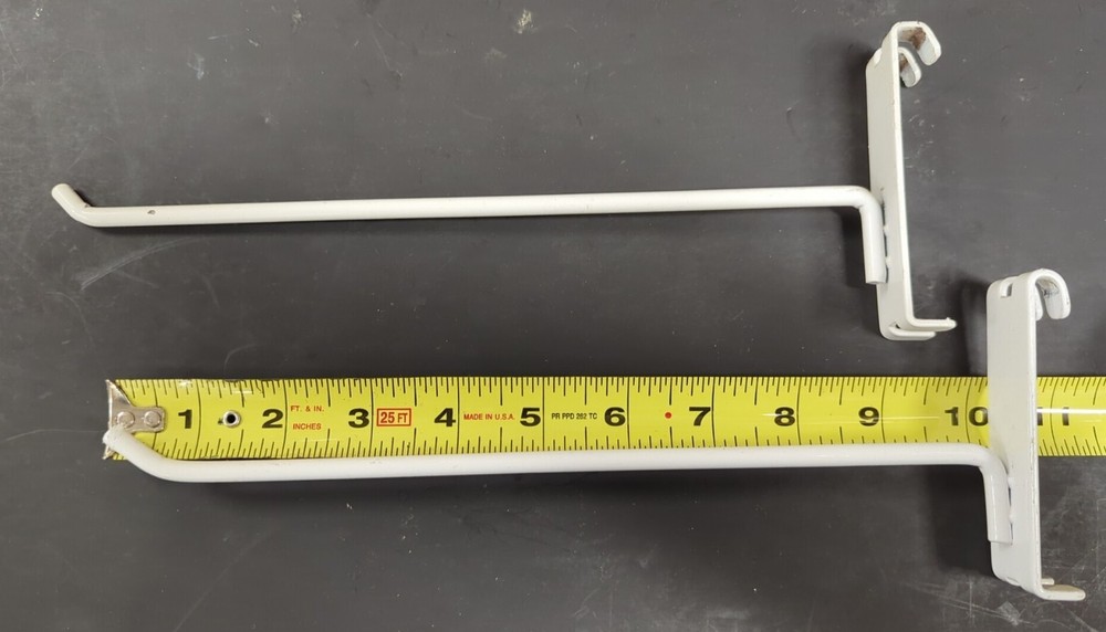 10" Gridwall Hooks - 20 White Hooks For Grid Wall or Mini Grid Cube Displays