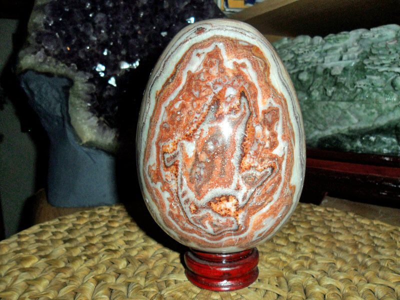 Crazy Lace Agate Polished Precious Stone Egg Large