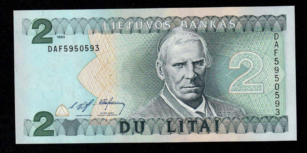 Lithuania 2 Litu 1993 P 54 UNC-AU