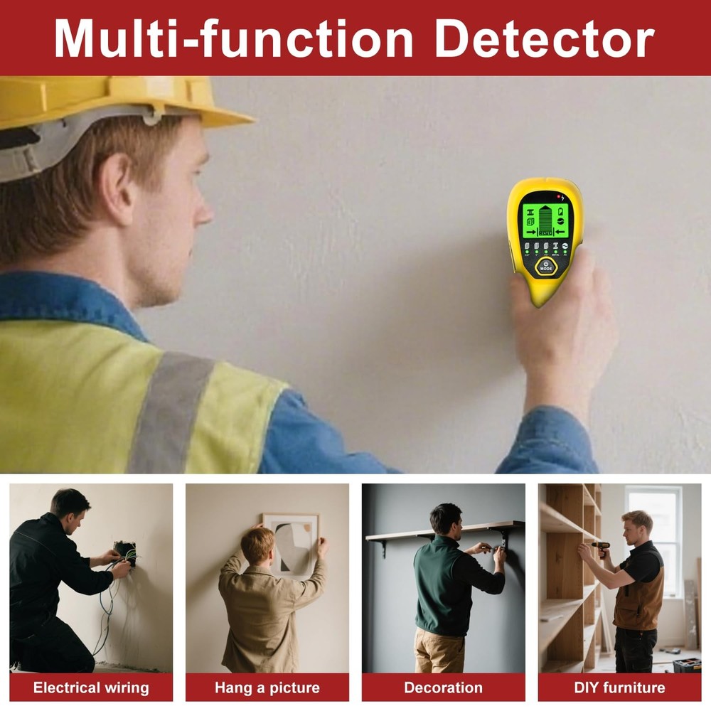 Multi-Surface Stud Detector | 5-in-1 Wall Scanner with HD LCD & Precision