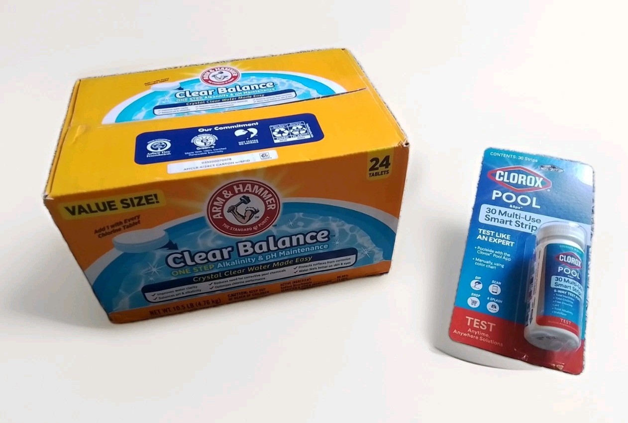 Clear Balance Swimming Pool Care Tablets – 24 Count, Resealable & Chemical Test