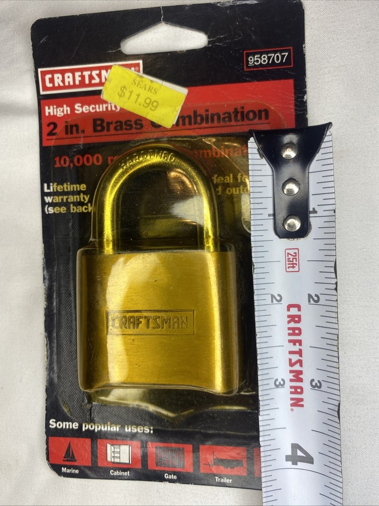 Craftsman 2”Brass Combination Padlock 958707