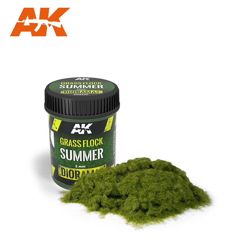 AK Interactive AK8220 Grass Flock 2mm SUMMER 250ml