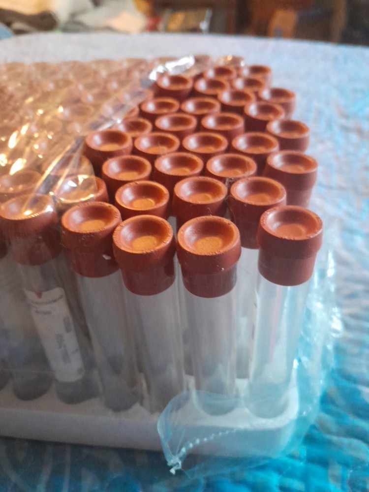 100 New Test Tubes Red Tops