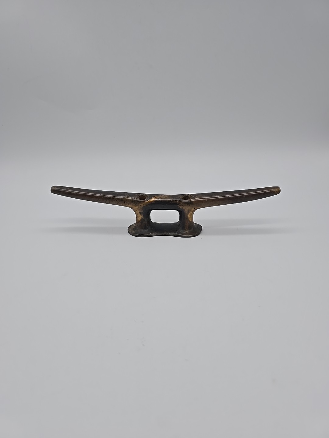 Vintage Antique Solid Brass Boat Dock Cleat Nautical Maritime Tie Down Marine 8"