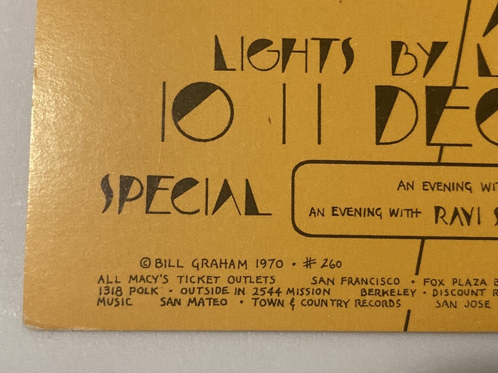 BG 260 Lee Michaels Albert King SIGNED DAVID SINGER 1970 Postcard Handbill