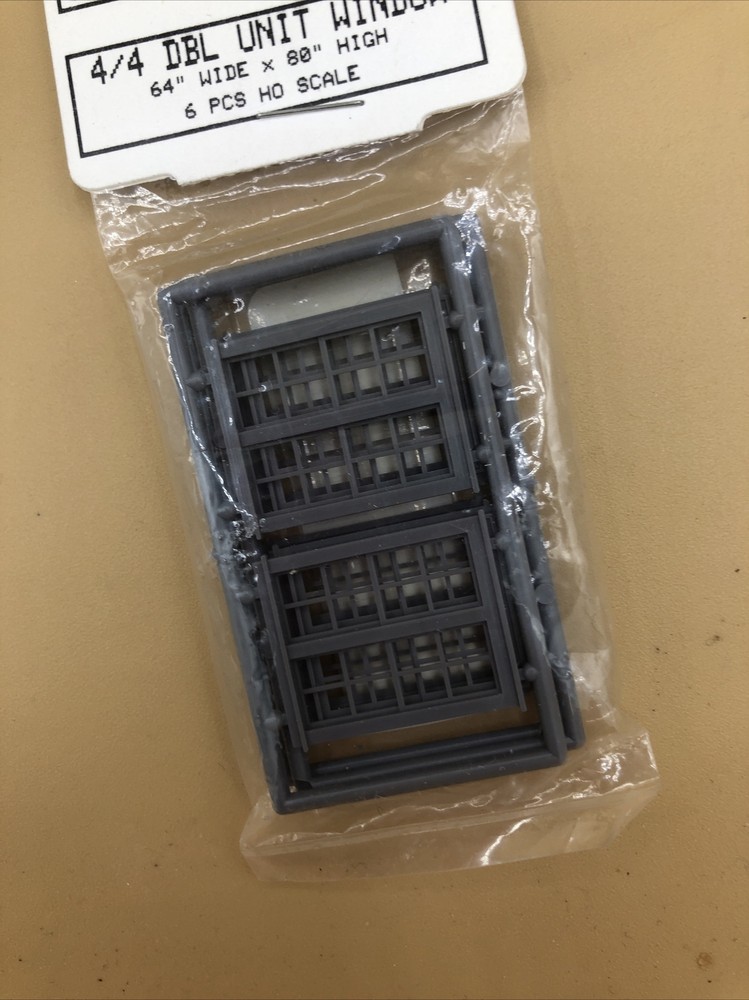 Tichy Train Group #8126 HO Windows - Double Unit Window pkg(6) - 4/4 Double