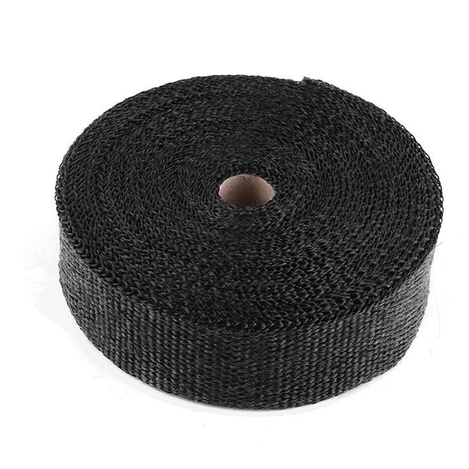 2 Roll x 2" 50FT Black Exhaust Wrap Header Manifold Fiberglass Heat Wrap Tape