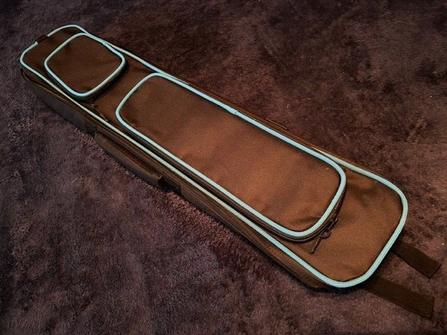 TNT 3x4 Blue Soft Nylon Butterfly Pool Cue Case. Back Pack Straps.