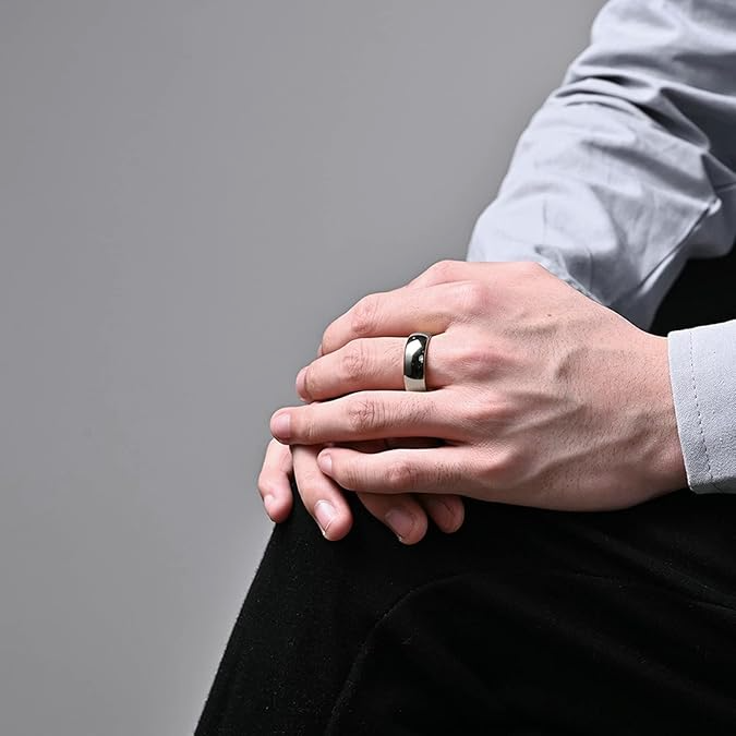 Tungsten Carbide Silver Polished Plain Wedding Band Ring 2mm 3mm 4mm 6mm 8mm 10m