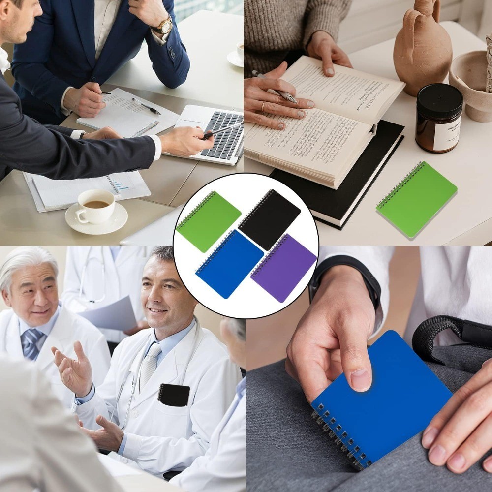 4-Pack Pocket Spiral Notebooks 4.2x6.1 inch Small Notepad Mini Journal for Notes