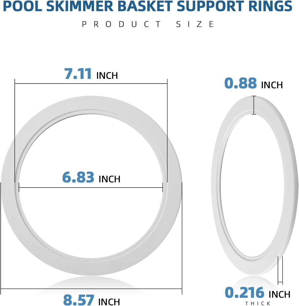 (2-Pack Exact Replacement Pool Skimmer Basket Support Rings for Hayward Automati
