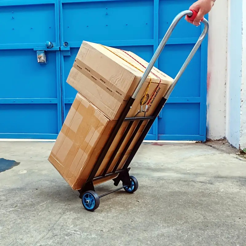 Portable Collapsible Hand Dolly truck for Shopping Camping Moving w/ 3 Tie ropes