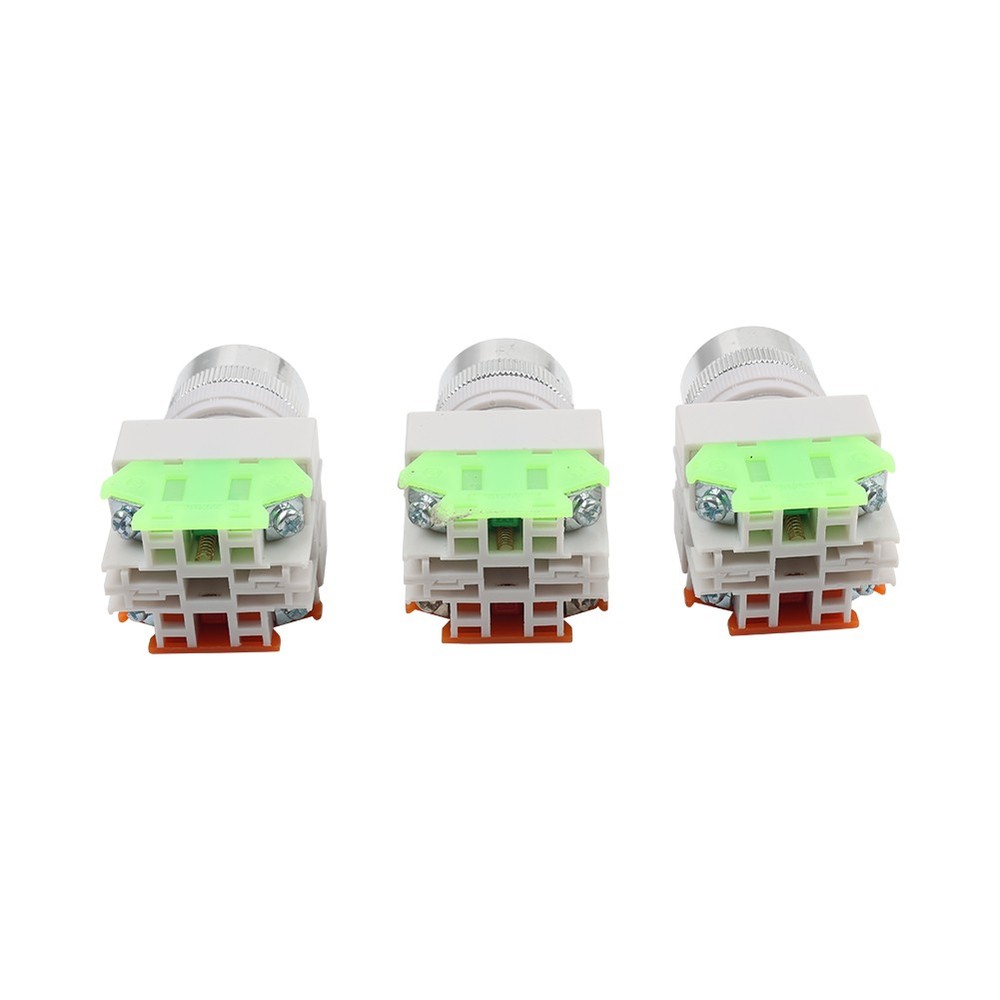 3PCS AC 660V 10A 4pin instantaneous push button switch red