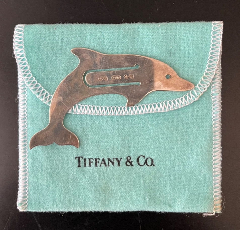 Tiffany & Co. Sterling Silver BOOKMARK Dolphin Porpoise Bookmarker Engraved