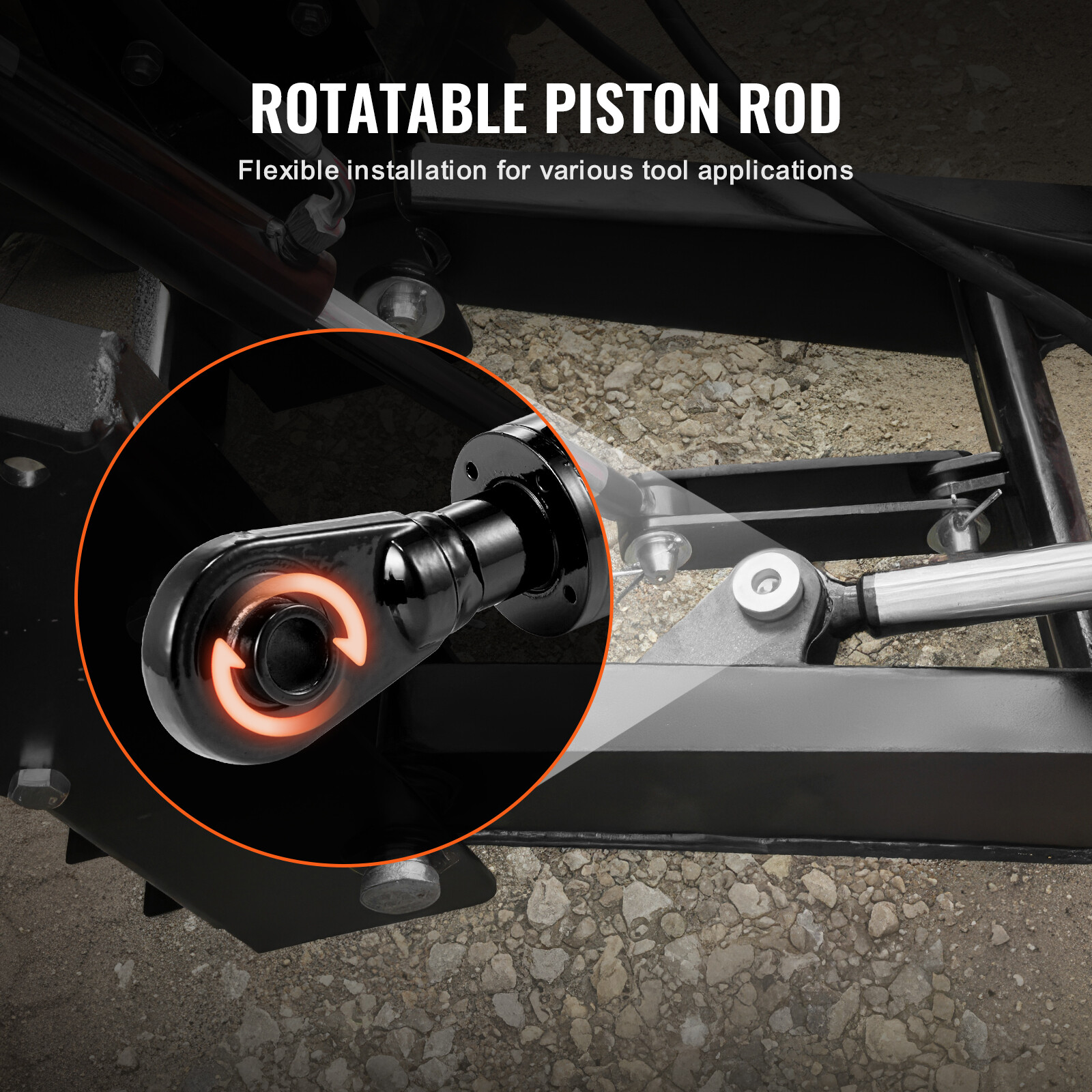 VEVOR Hydraulic Top Link Cat.1-1 (11 in 20-7/8~31-7/8 in) with 2 Hoses