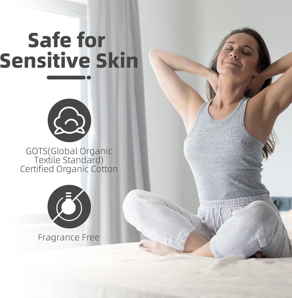 10% Silver Fiber Grounding Flat Sheet White Cotton Earthing Sheets Bedding Set