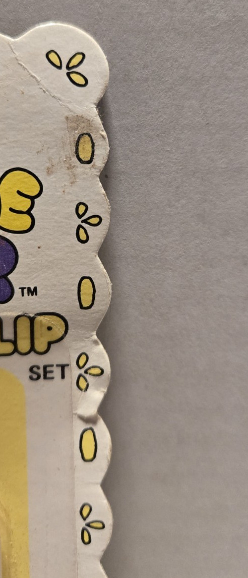 Vintage 1980's Bonnie the Bear Yellow Mini Memo Ruler Clip Set Pencil and Eraser