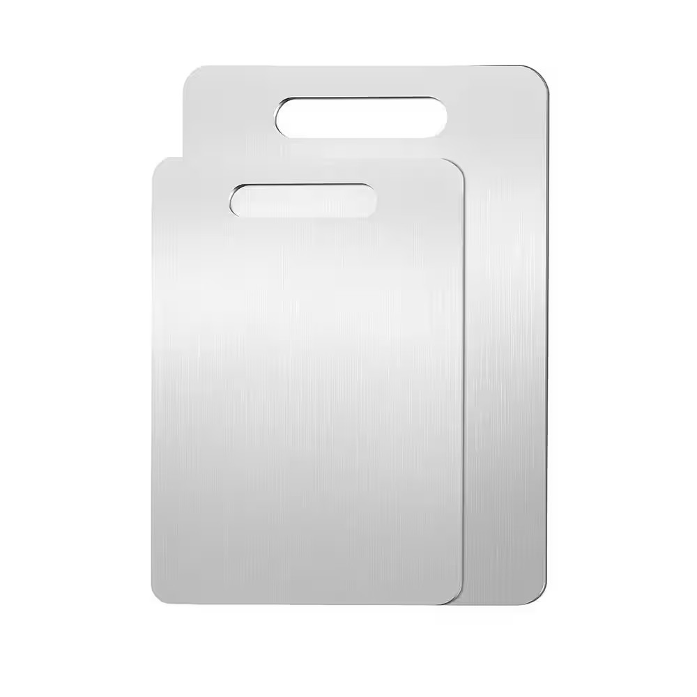 2 Pack Cutting Board M+L [15 In. X 11 In.] Rectangular Titanium Cutting Board wi