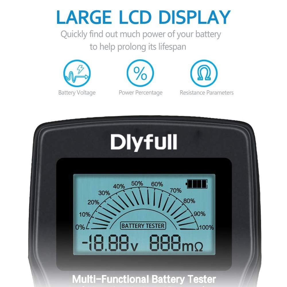 Portable Universal Battery Voltage Resistance Checker - LCD Screen & Easy Use