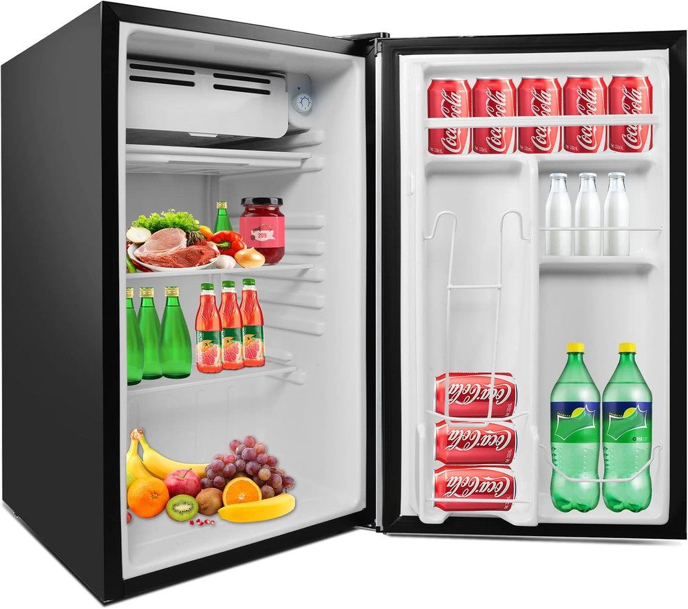 3.2 Cu.Ft. Mini Fridge with Freezer, Single Door Compact Refrigerator,Removable