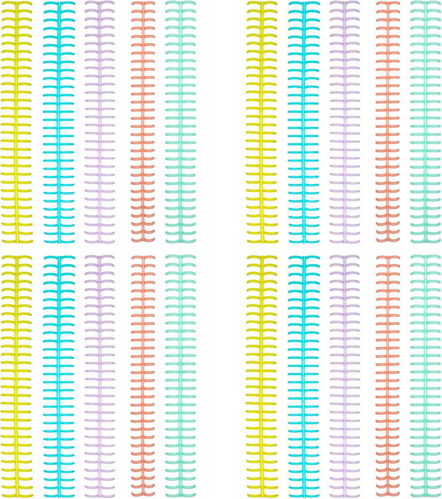 20 Pcs Comb Binding Spines, Plastic Spiral Binding Coils Spines 30 Hole Click...