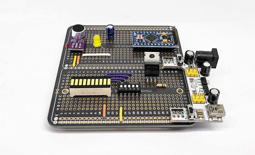 PCB Prototype Board Kit 6 PCS Solderable Breadboards Gold-Plated Black DIY